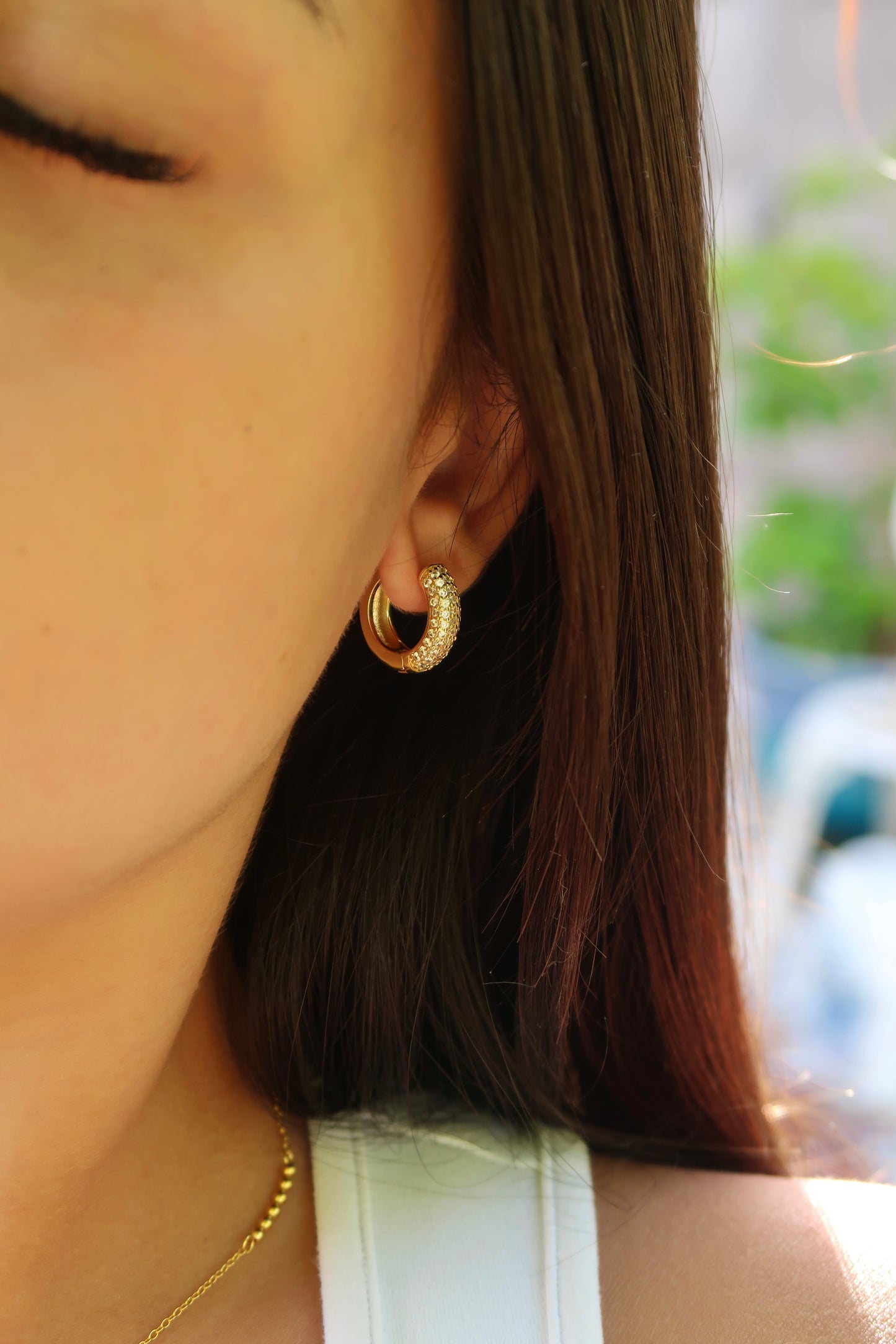 Signature Pavé Huggies