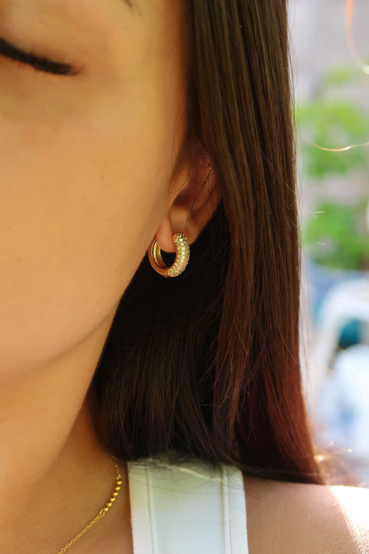 Signature Pavé Huggies