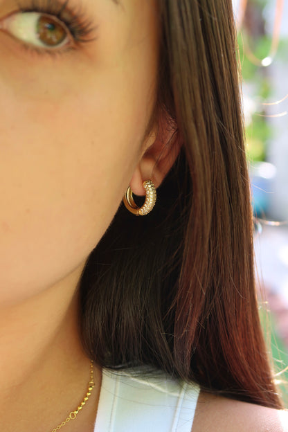 Signature Pavé Huggies